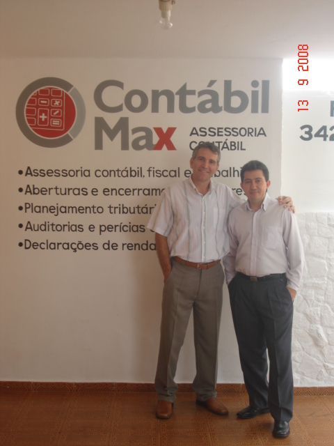 José Carlos e o antigo sócio fundador do Contábil Max