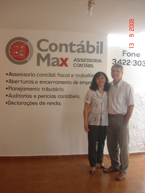José Carlos e sua esposa nos primeiros anos do Contábil Max